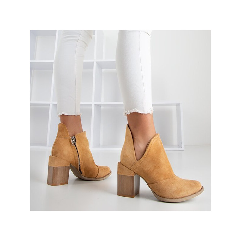 Resti Light brown womens ankle boots with Cintura cut-outs - Footwear 65004816