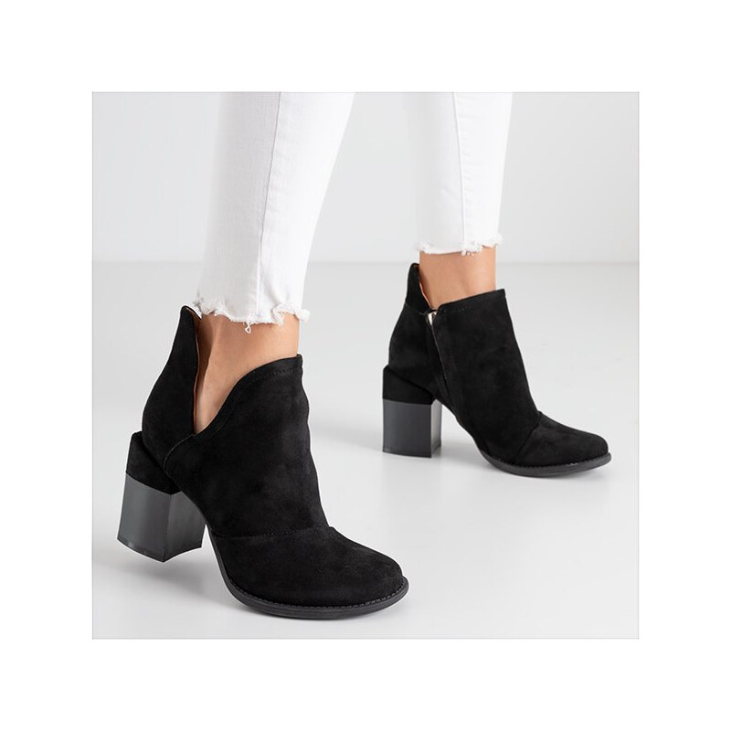 Resti Black womens ankle boots with cut-outs Namibia - Shoes 65004818