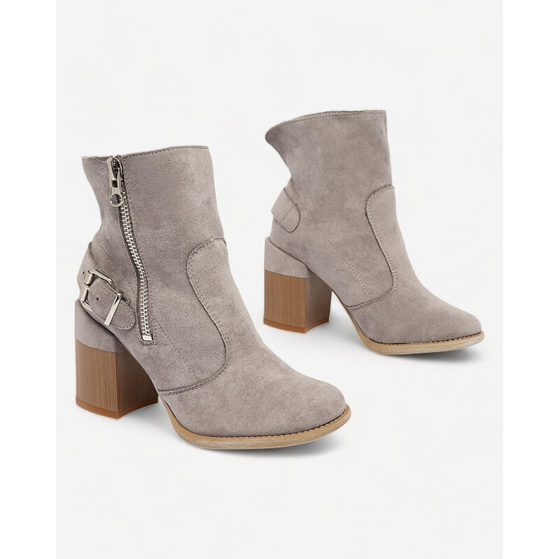 Resti Grey eco-suede womens high stiletto boots Acimra 65004850