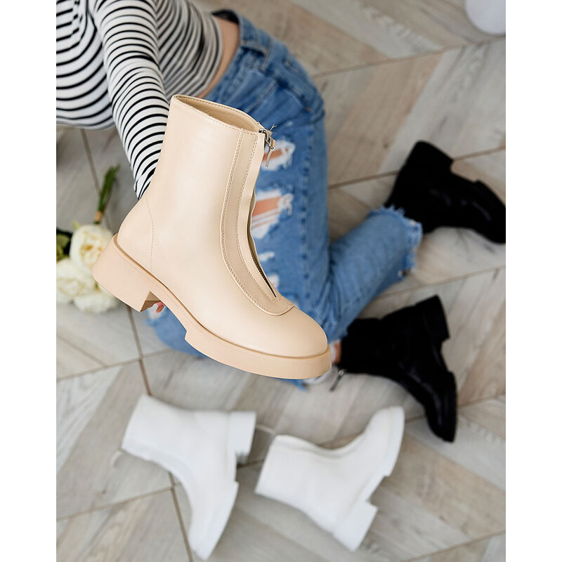 Resti Womens beige Etiuse flat heeled boots 65004861