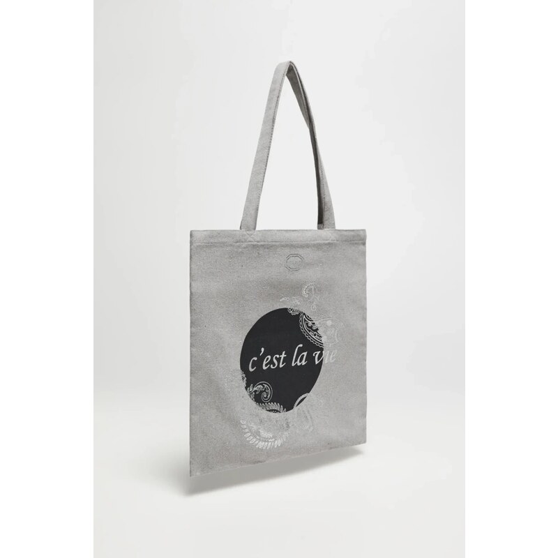 Marisse Gray Printed Shopper Bag 65004645