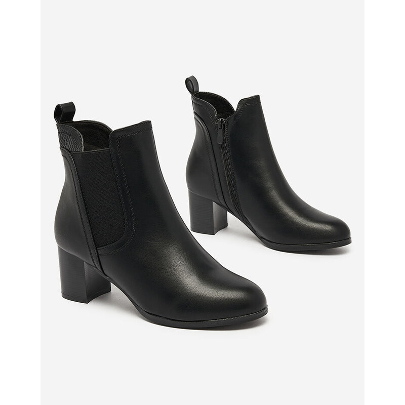 Resti Black womens low stiletto boots Nejery 65004875