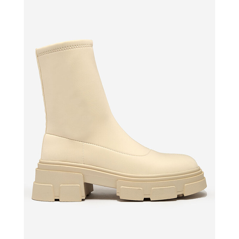 Resti Womens eco-suede boots in beige Classy Girl 65004957