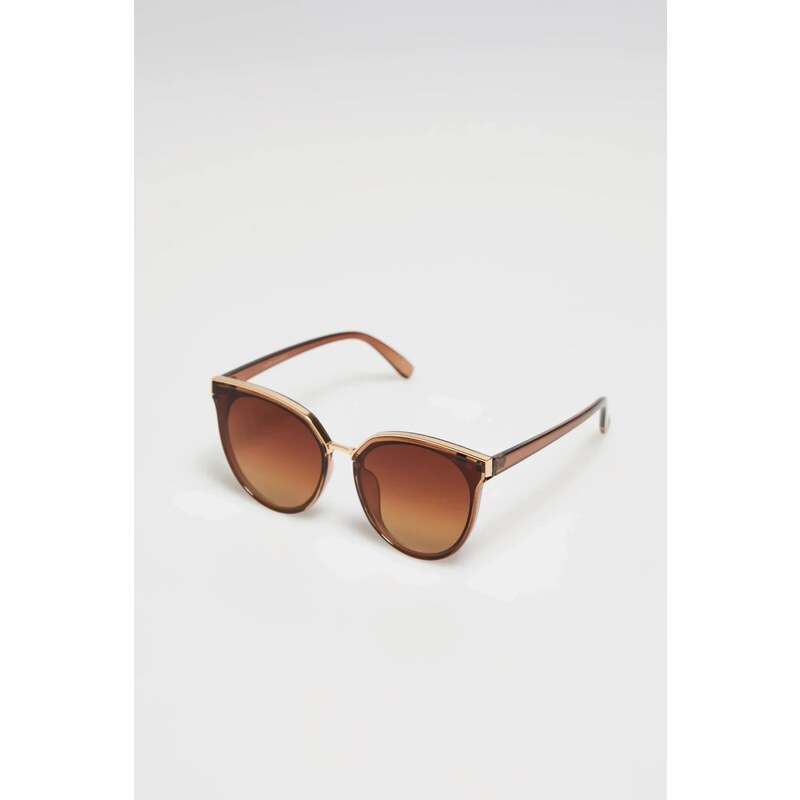 Marisse Brown Sunglasses Decorated With Gold Elements 65004402