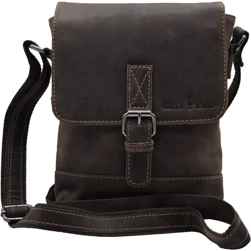Greenwood Pánska kožená taška cez rameno Gordon hnedá 65003483