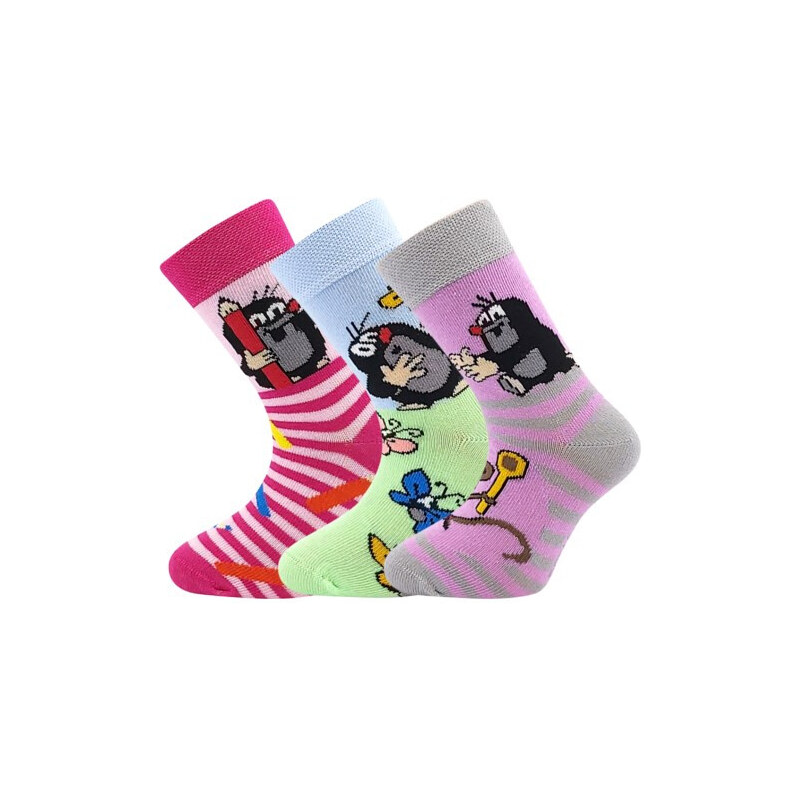 3PACK detské ponožky Boma ružové (Krtko-Mix 1) 20/24 65003616