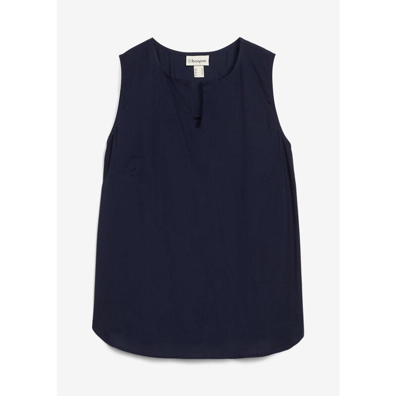 bonprix Blúzkový top z mäkkej viskózy, farba modrá 65006101