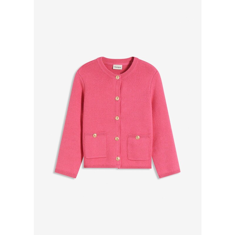 bonprix Pletený sveter z bavlny, farba ružová 65006119