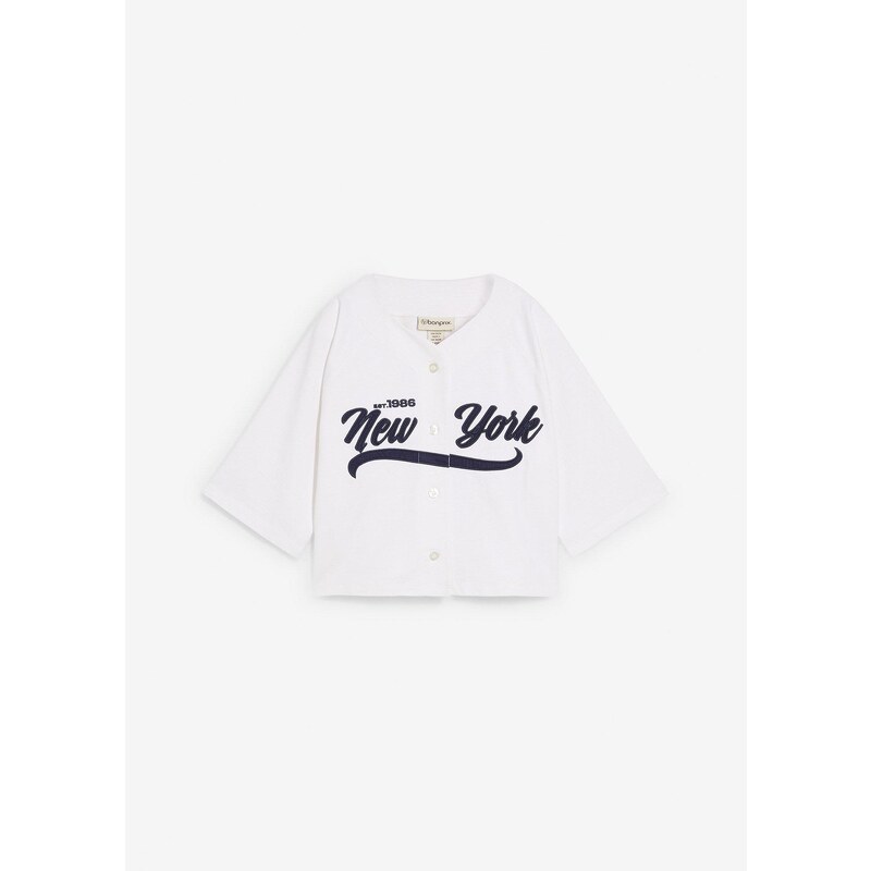 bonprix Mikina oversize z mäkkého bavlneného mixu, farba biela 65006199