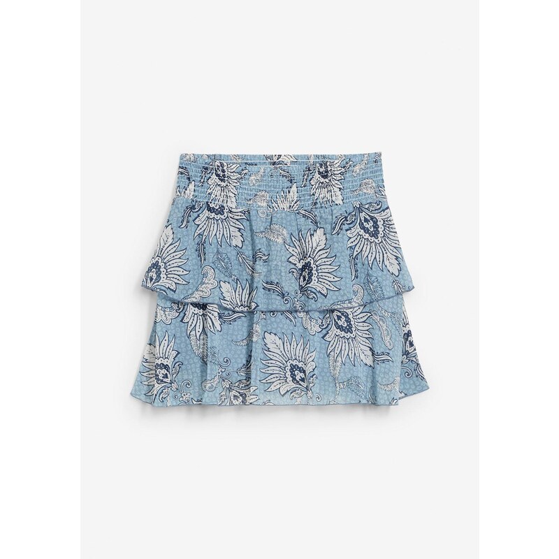 bonprix Volánová sukňa so šifónom, farba biela 65006212