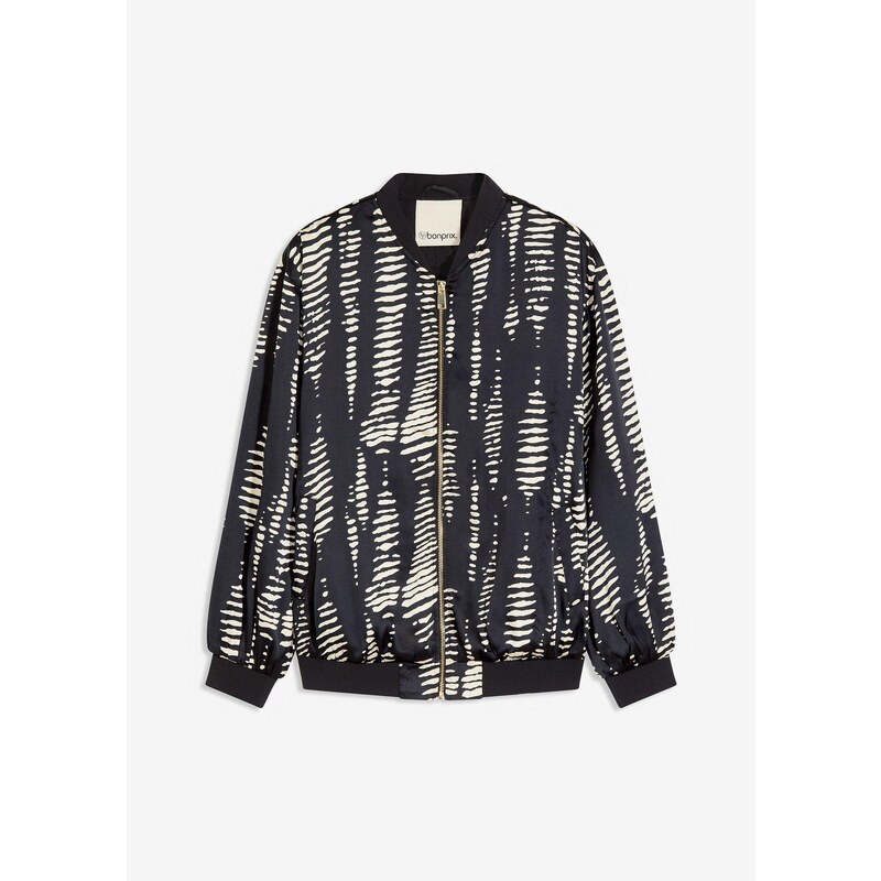 bonprix Bluzón z padavého saténu, farba čierna 65006291