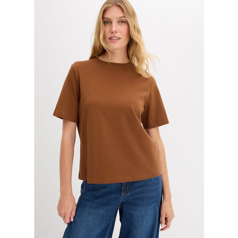bonprix Tričko z bio bavlny, farba hnedá 65006280