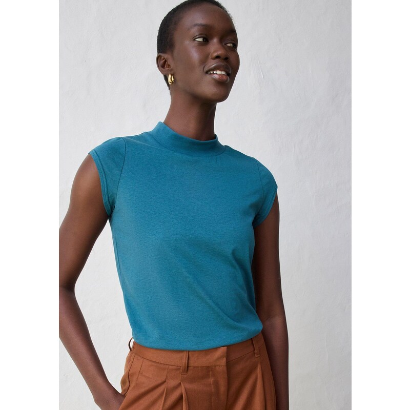 bonprix Úpletová tunika s hodvábnym podielom, farba modrá 65006336