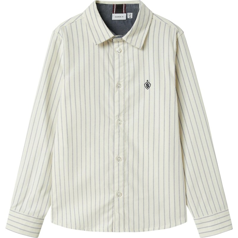 NAME IT Košeľa NKMNewsa krémová / sivá 65582235