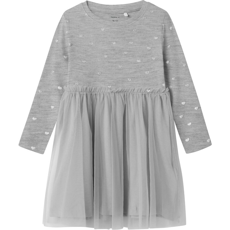 NAME IT Šaty NMFNadja sivá melírovaná / strieborná 65795336