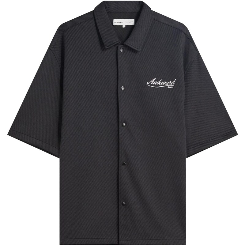 Bershka Košeľa čierna / biela 65887326