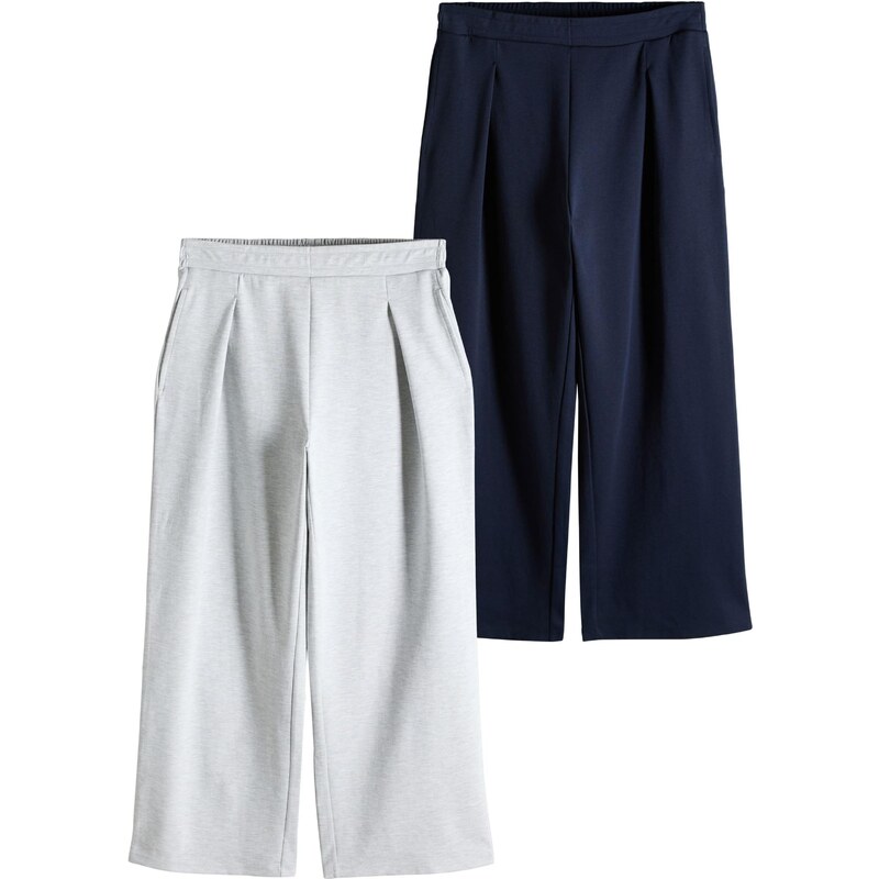 The Set Plisované nohavice námornícka modrá / sivá melírovaná 65658646