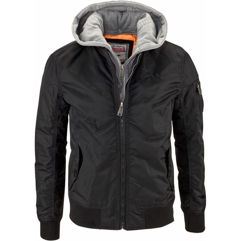 LONSDALE Prechodná bunda svetlosivá / čierna 65322346