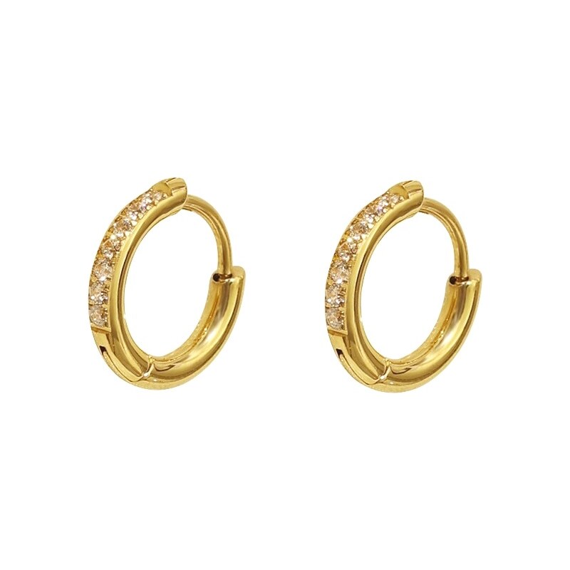 Troli Kruhové náušnice z pozlátenej ocele so zirkónmi VHLLE2008G 66582448