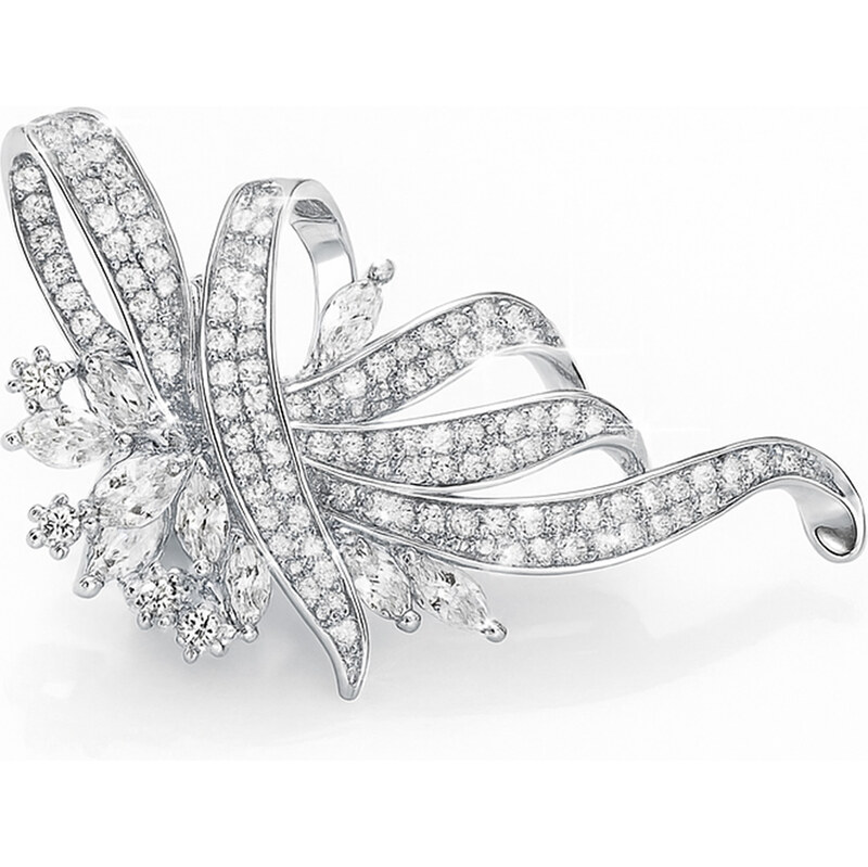 Troli Trblietavá brošňa v tvare stuhy Silver 66991469