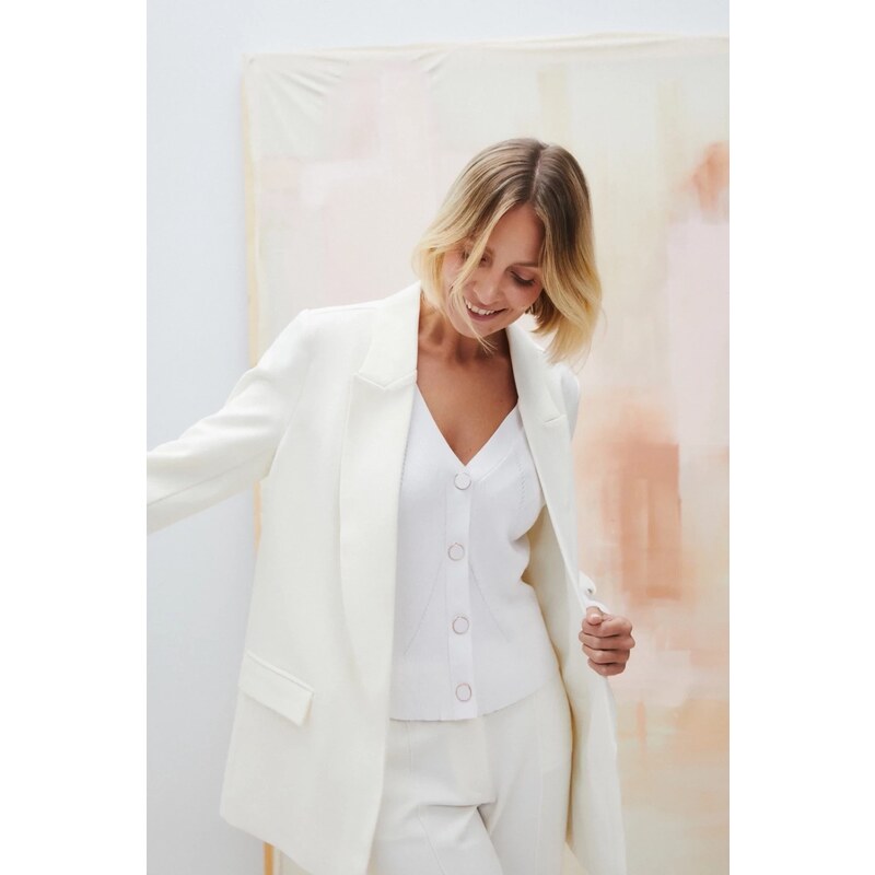 Marisse Womens Jacket L-Mr-4601 Off White 65017585