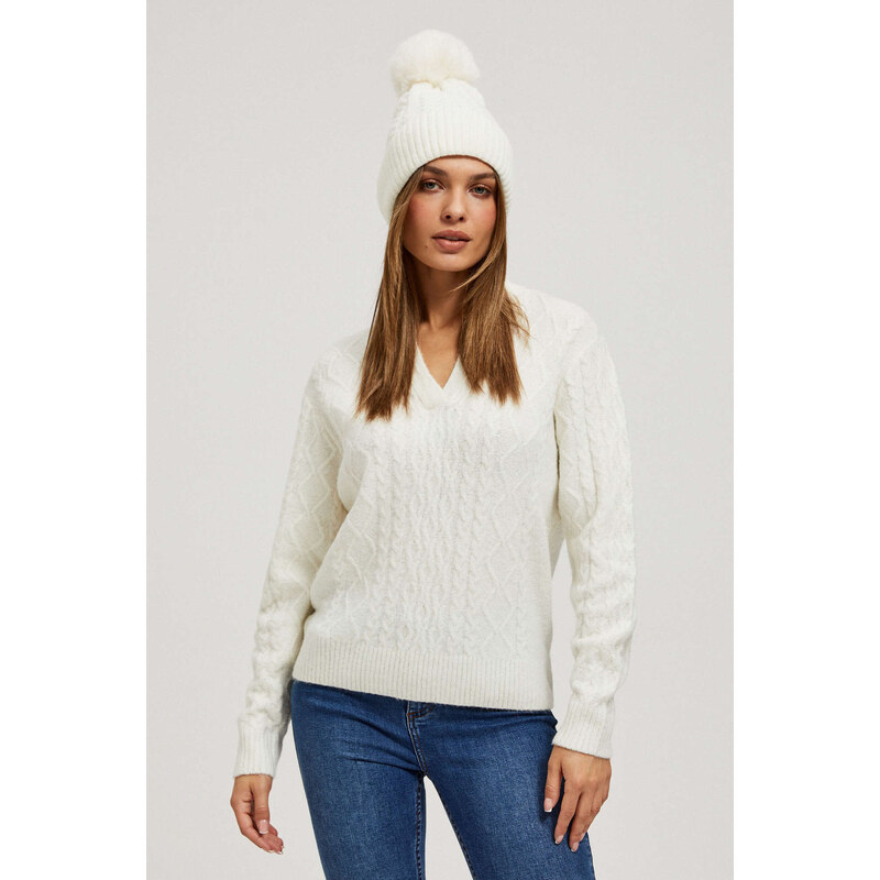 Marisse Pearl Pompom Hat 65022618