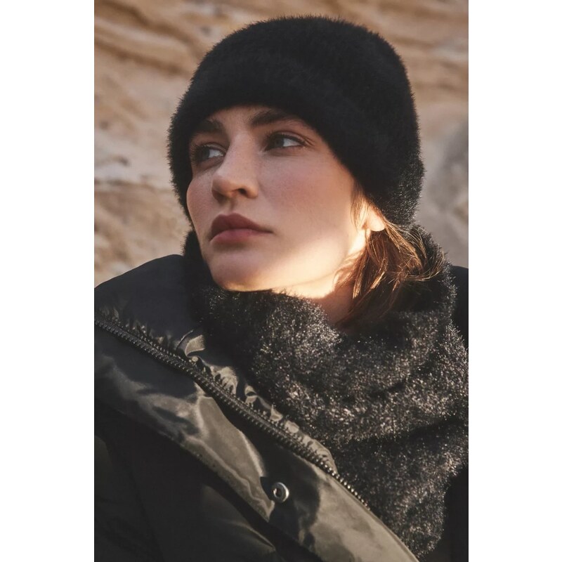 Marisse Warm Fur Hat, Black 65022632