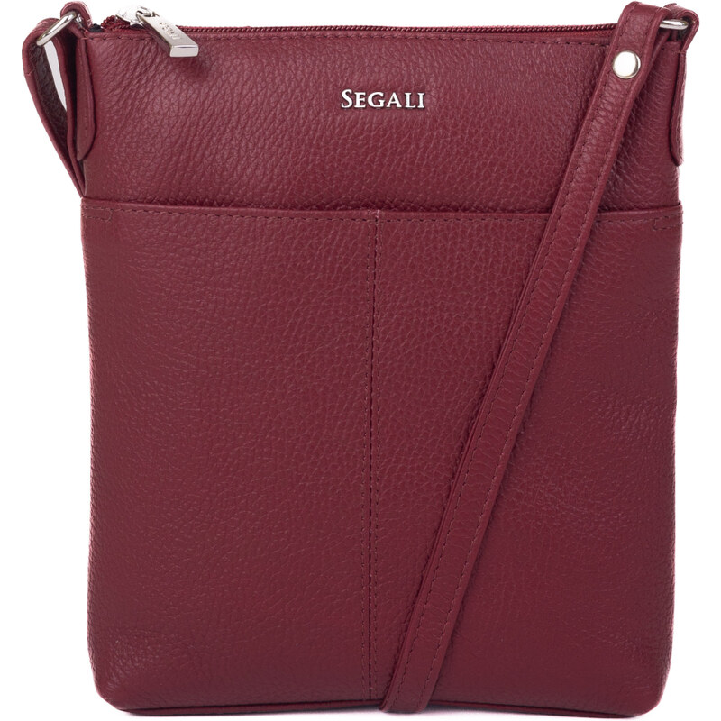 SEGALI Dámska kožená crossbody kabelka 7001 B bordo 66584985