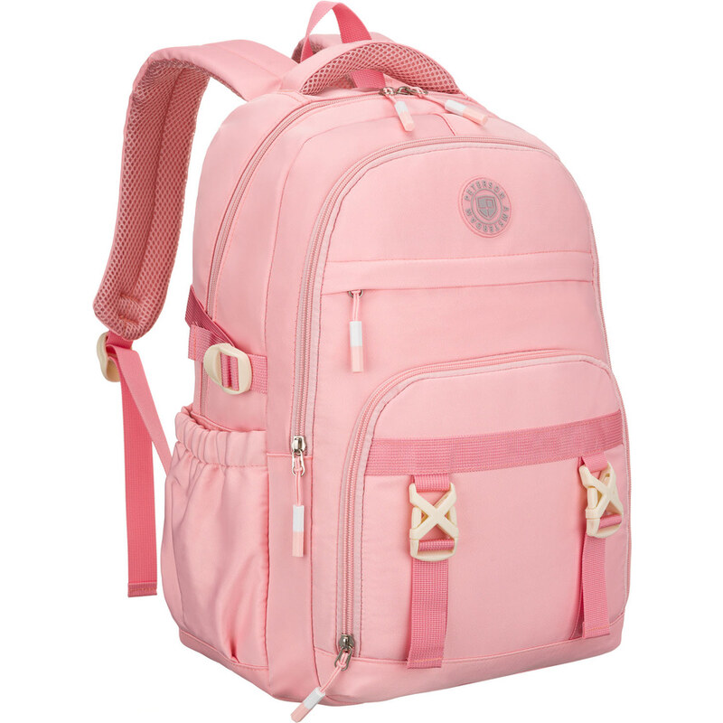 Ružový školský batoh z odolného polyesteru s priehradkou na notebook a 65022992
