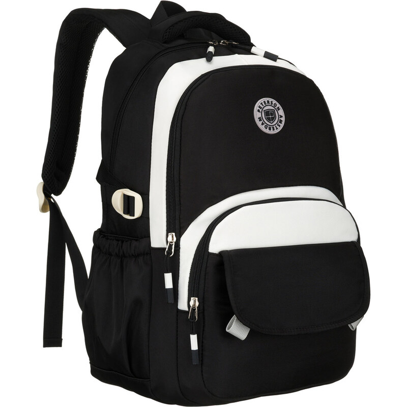 Čierny mládežnícky školský batoh z odolného polyesteru s priehradkou 65022995