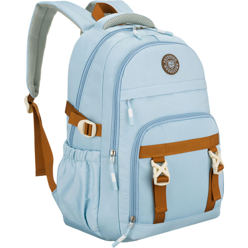Školský batoh z odolného polyesteru v bledomodrej farbe – veľký, s 65022997