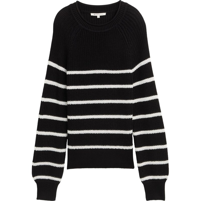 TOM TAILOR DENIM Sveter čierna / biela 65655110