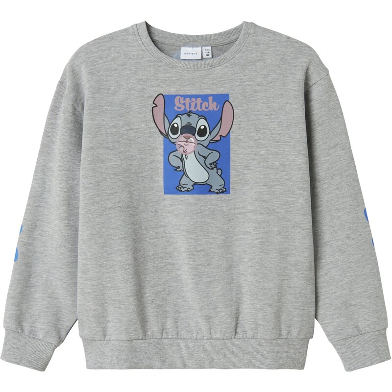 NAME IT Mikina Stitch modrá / sivá melírovaná / svetlofialová / čierna 65026246