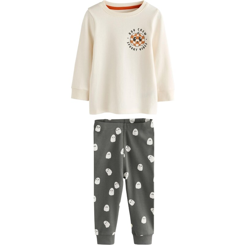 Next Pyžamo svetlobéžová / tmavosivá / oranžová / biela 65884799