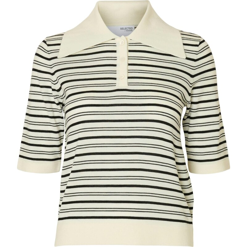 SELECTED Tričko SLFThea čierna / biela 65206680