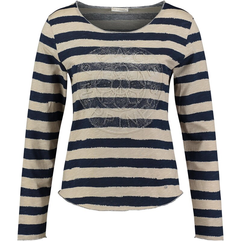 Key Largo Tričko Happiness béžová / námornícka modrá 65026148