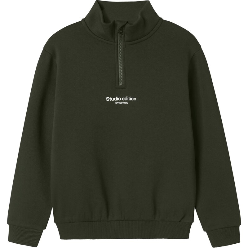 NAME IT Mikina NKMBrody olivová / biela 65026219