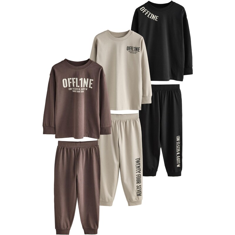 Next Pyžamo hnedá / čierna / biela ako vlna 65922070