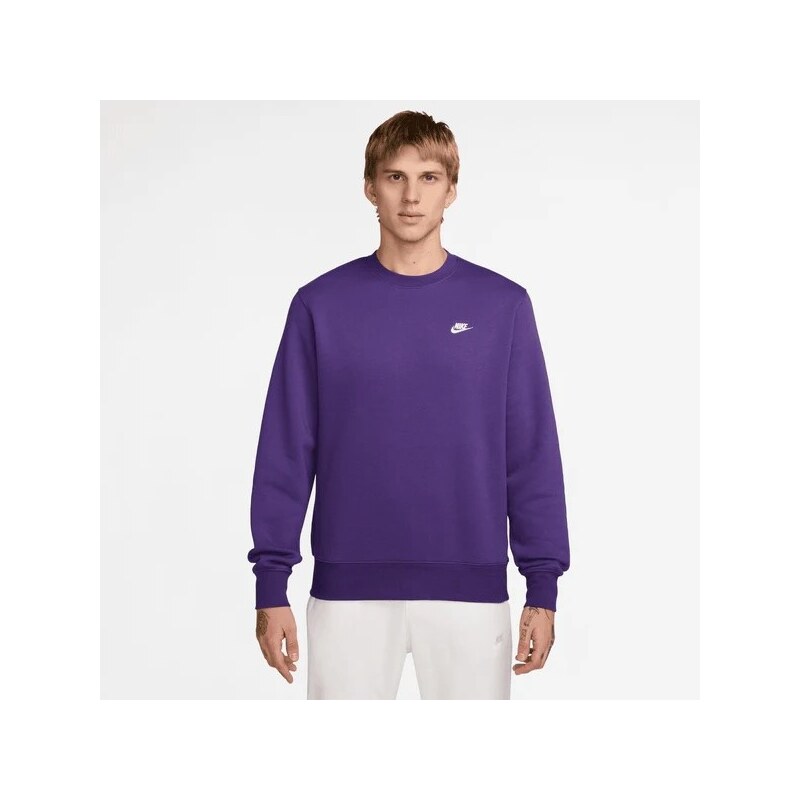 Nike Club Mens Fleece Crew WILD GRAPE/WHITE 507 65025070