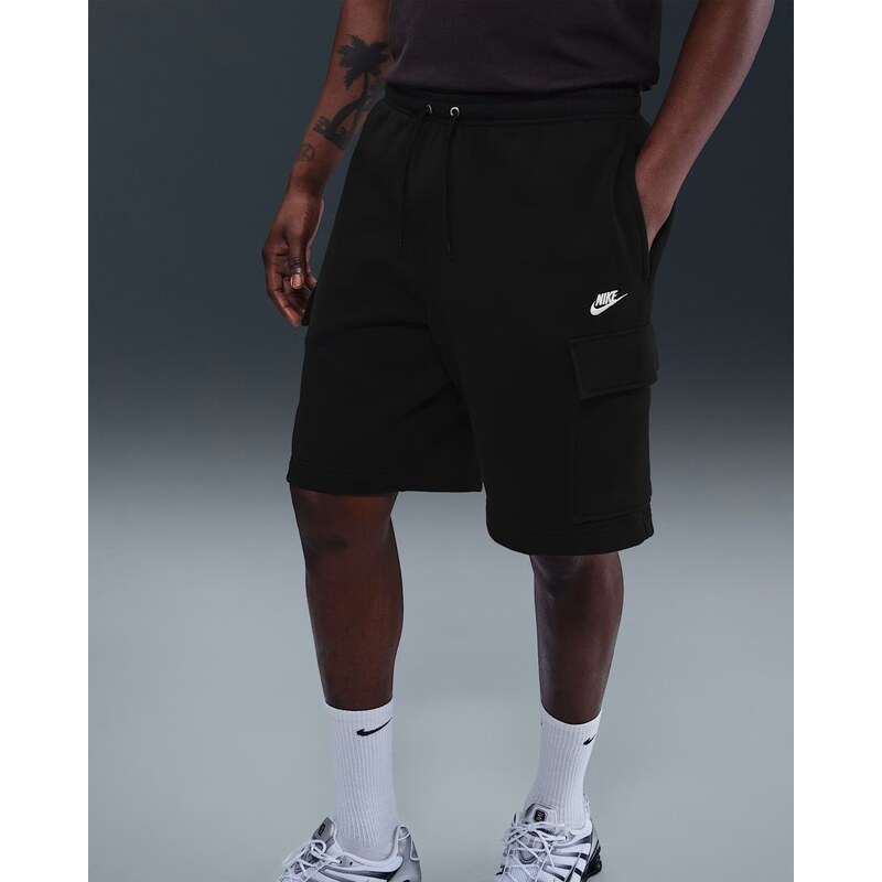 Nike Club Mens Fleece Cargo Shorts BLACK/BLACK/WHITE 010 65025068