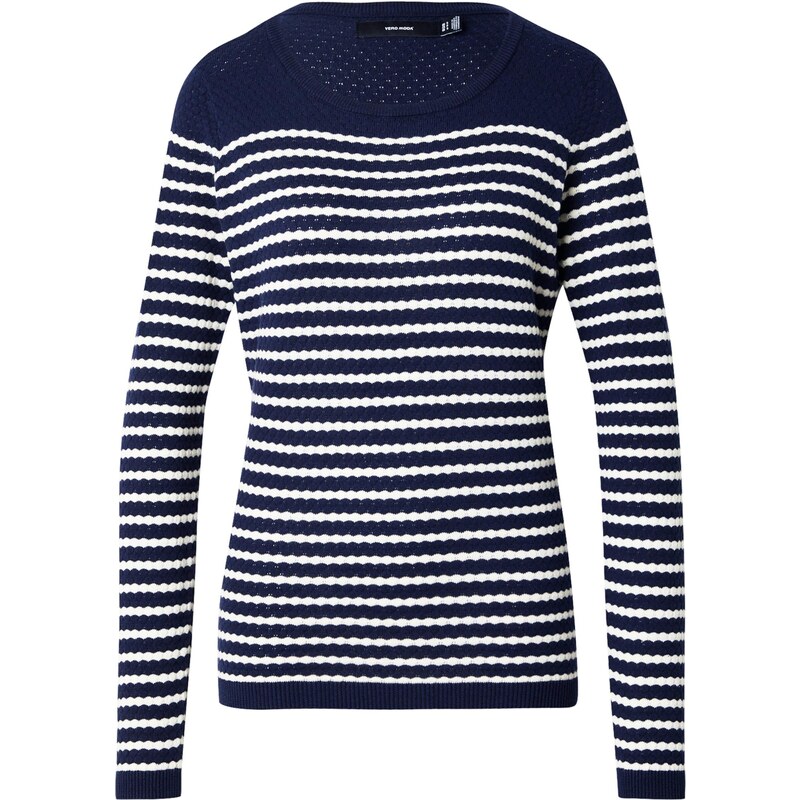 VERO MODA Sveter VMCARE modrá / biela 65659541