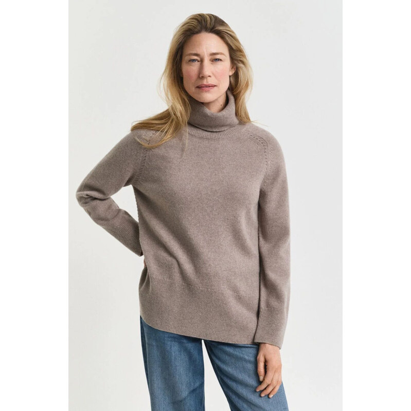 ROLÁK GANT DETAIL KNIT TURTLENECK TAUPE BEIGE 64944443