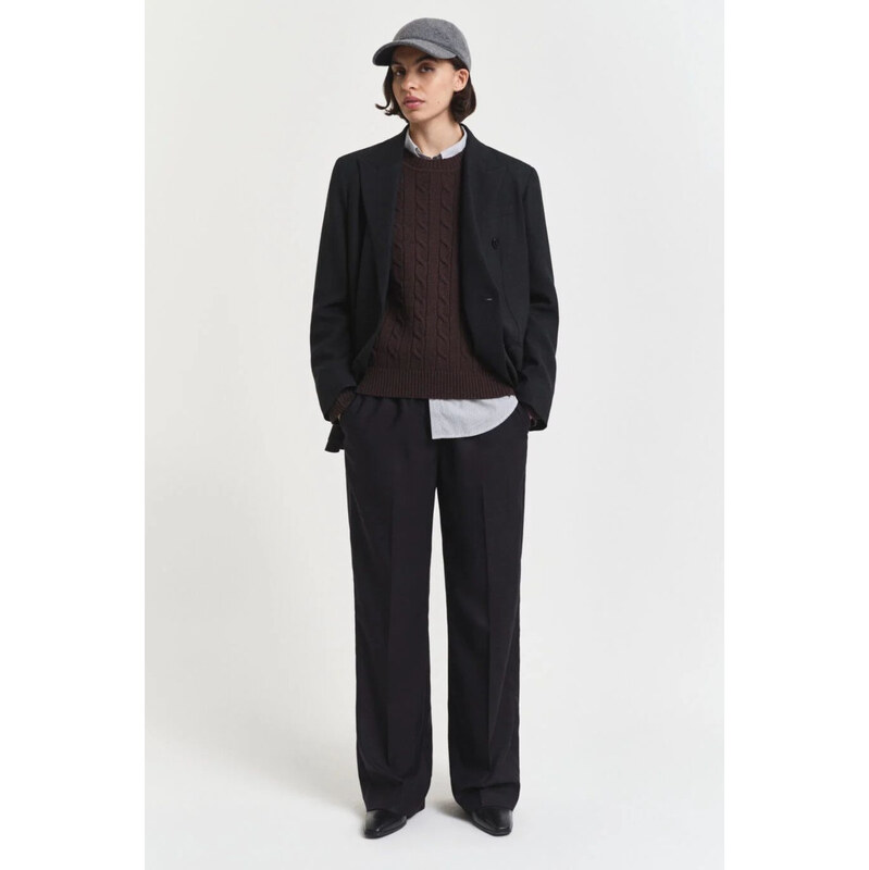 NOHAVICE GANT WOOL BLEND PULL ON PANTS BLACK 64980721