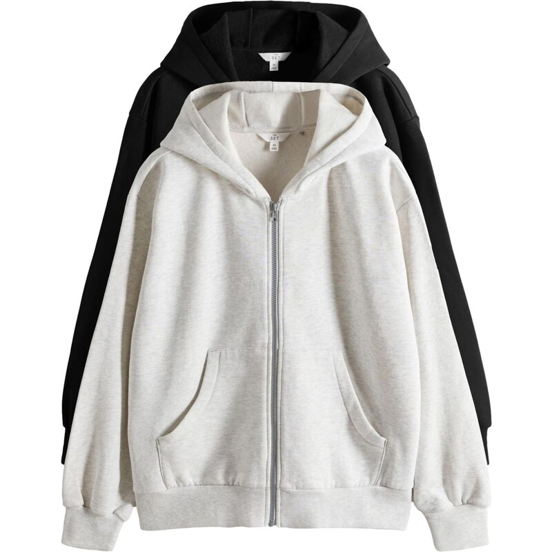 The Set Mikina svetlosivá / čierna 67178332