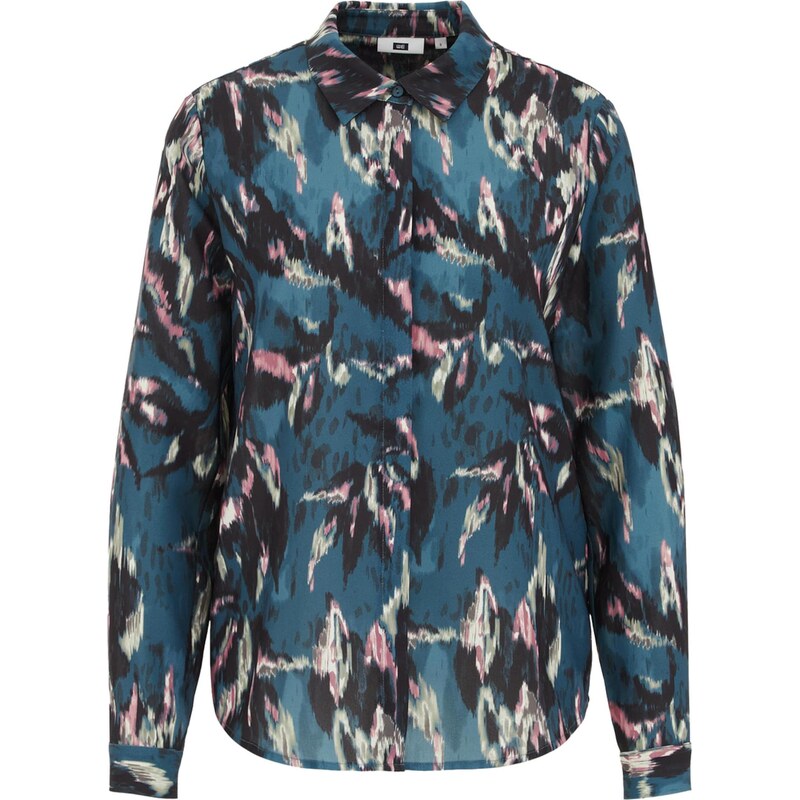 WE Fashion Blúzka tmavomodrá / petrolejová / svetloružová / biela 65885907