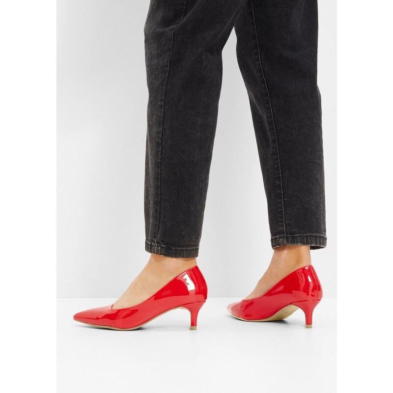 bonprix Lodičky v lakovanom vzhľade, farba červená 62471170