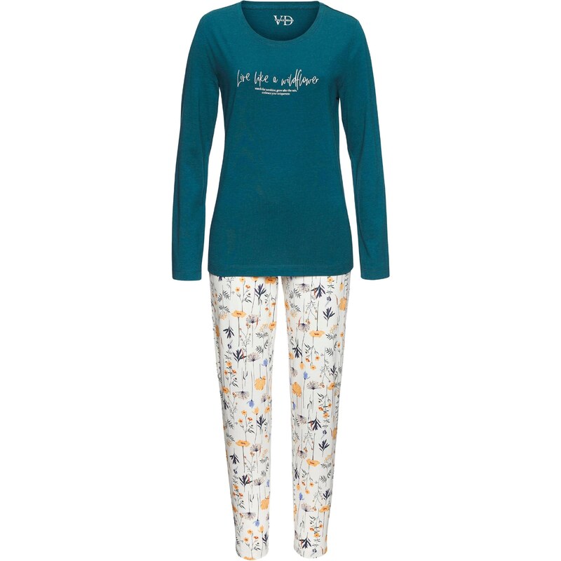 VIVANCE Pyžamo Dreams petrolejová / modrofialová / svetlooranžová / 65657033