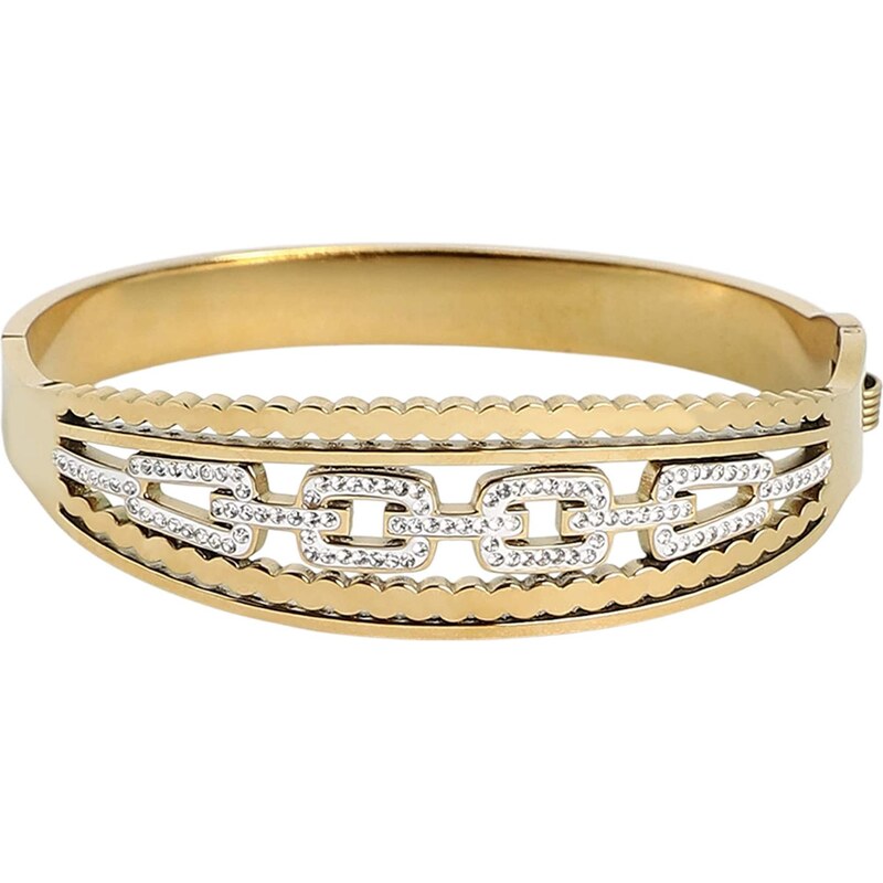 SOHI Náramok Samara zlatá / priehľadná / biela 65657240