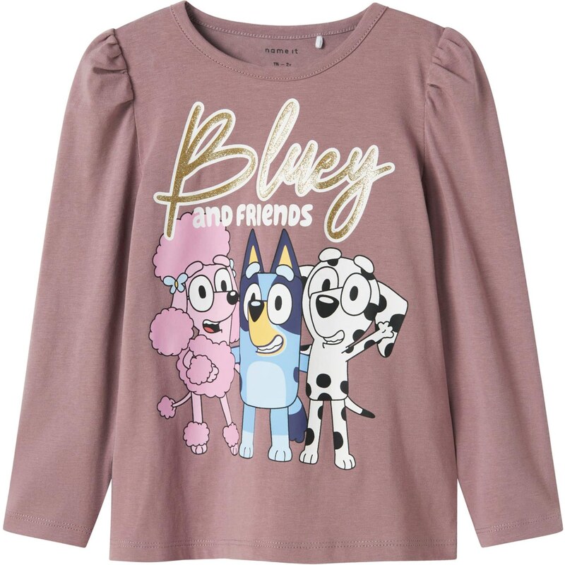 NAME IT Tričko NMFAria Bluey námornícka modrá / zlatá / svetlofialová 65658893