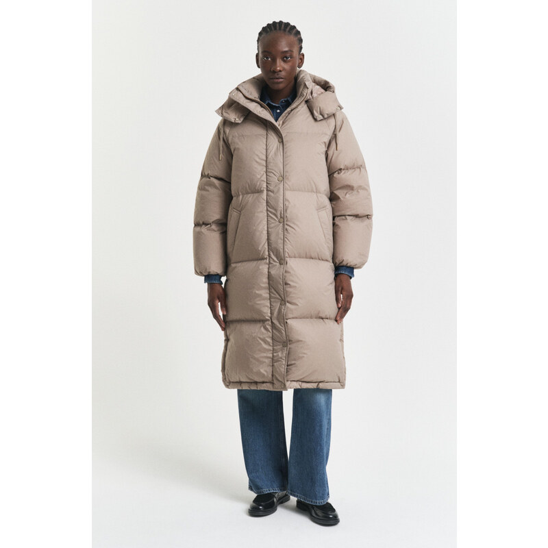 KABÁT GANT FULL LENGTH DOWN COAT TAUPE BEIGE 65451055